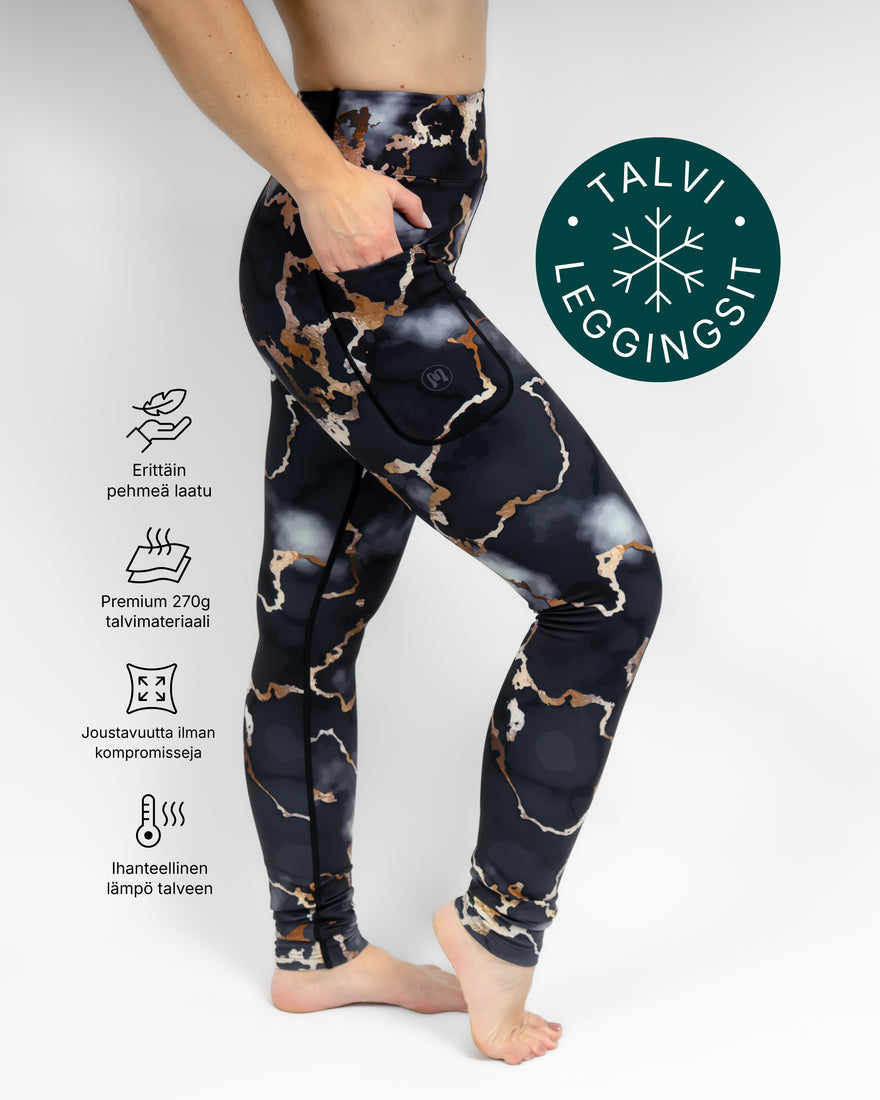 Aya Marble Tight Fit Winter Leggings
