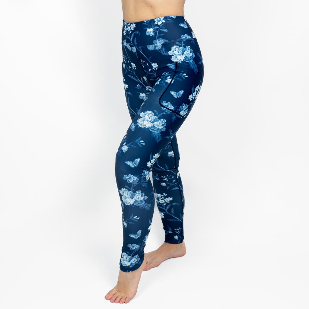 Blue Vintage Bloom Leggings