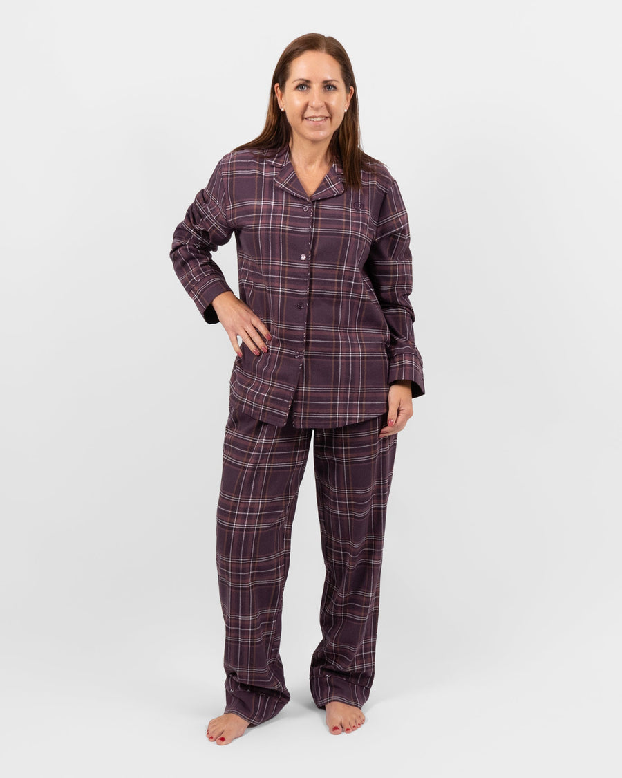 Selma Deep Plum Flannel outfit