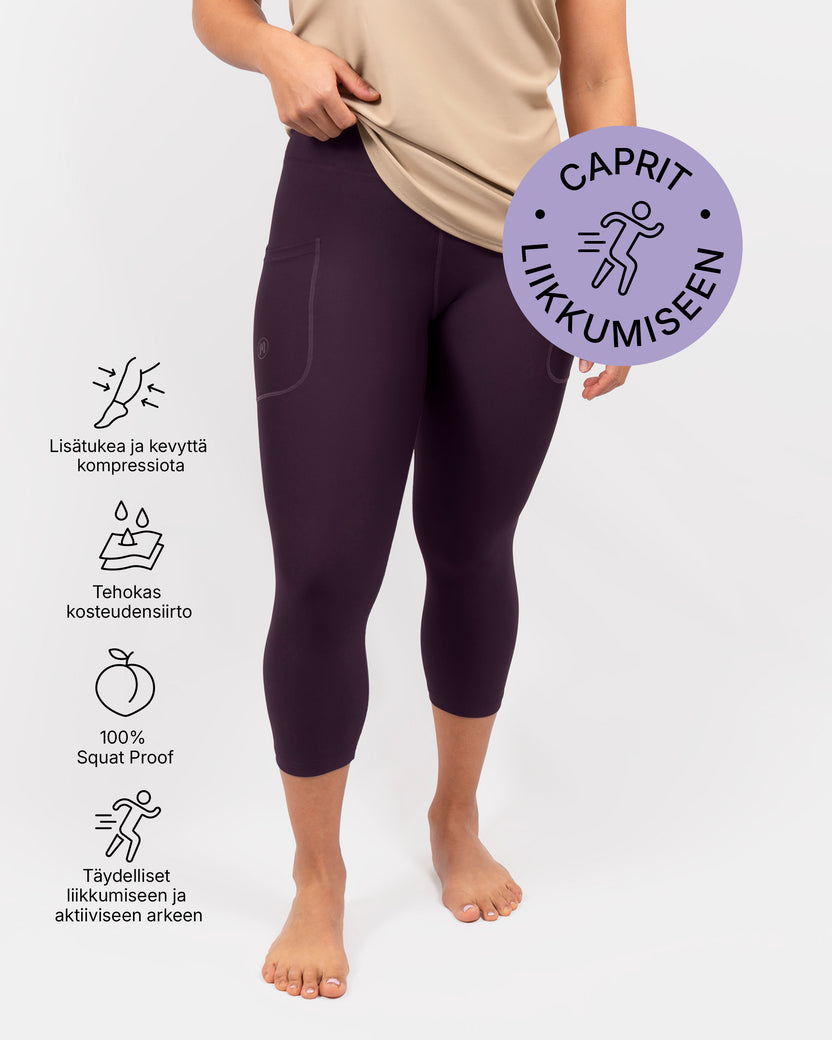 Eva Deep Plum Compression Capri – Maya Freya