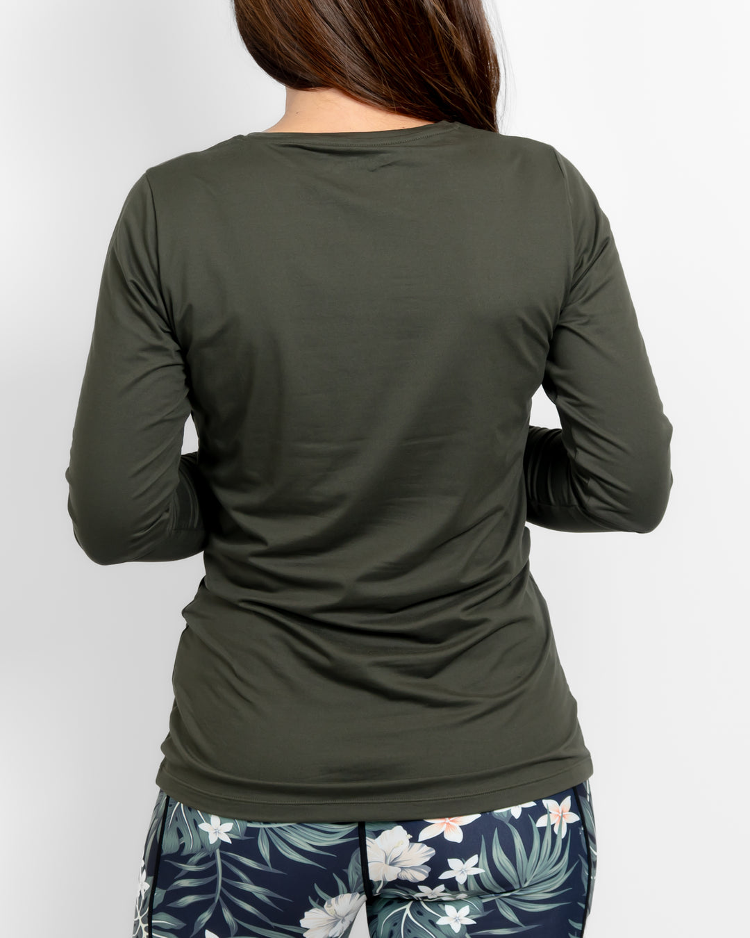 Mira Fitted Deep Olive Long-Sleeve