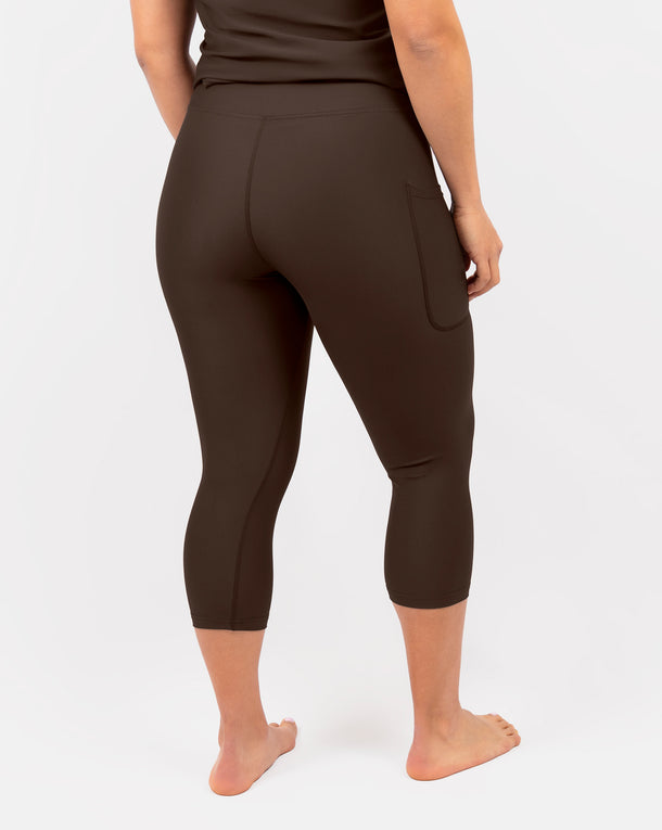 Eva Mocha Brown Compression Capri