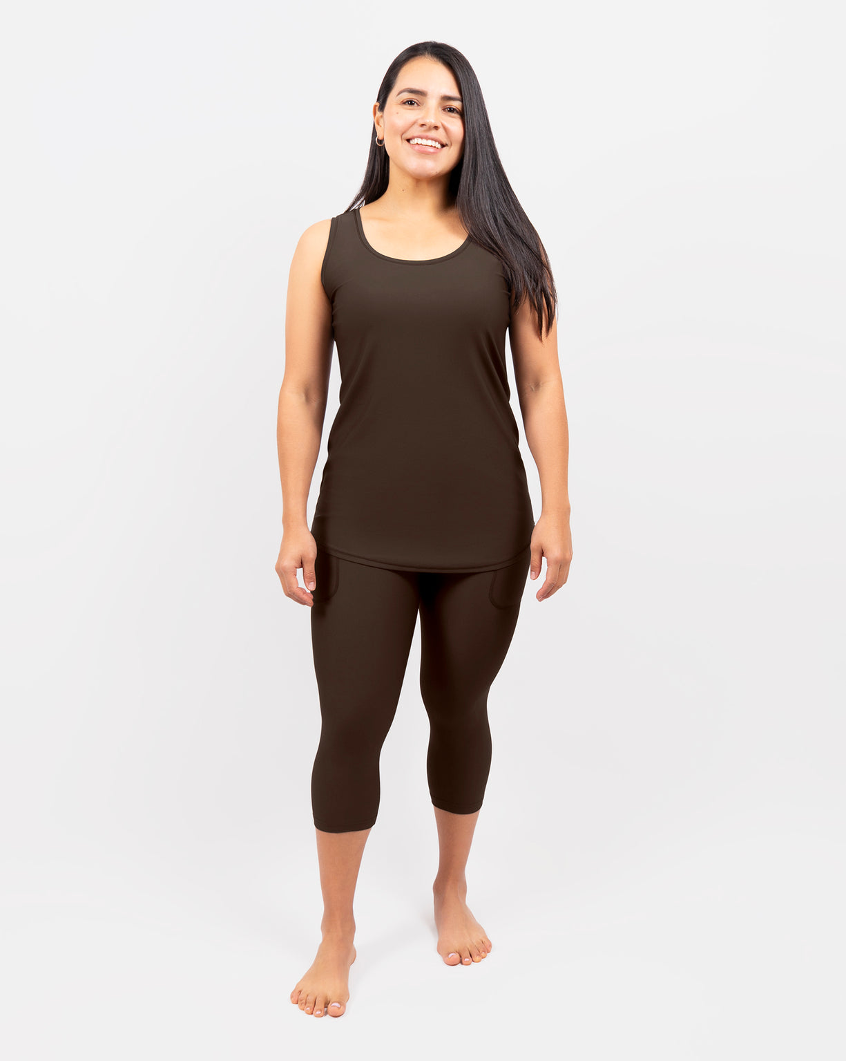 Eva Mocha Brown Compression Capri