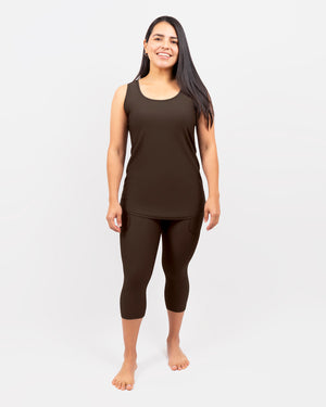 Eva Mocha Brown Compression Capri