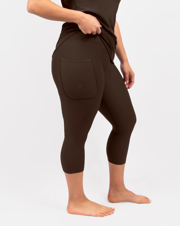 Eva Mocha Brown Compression Capri