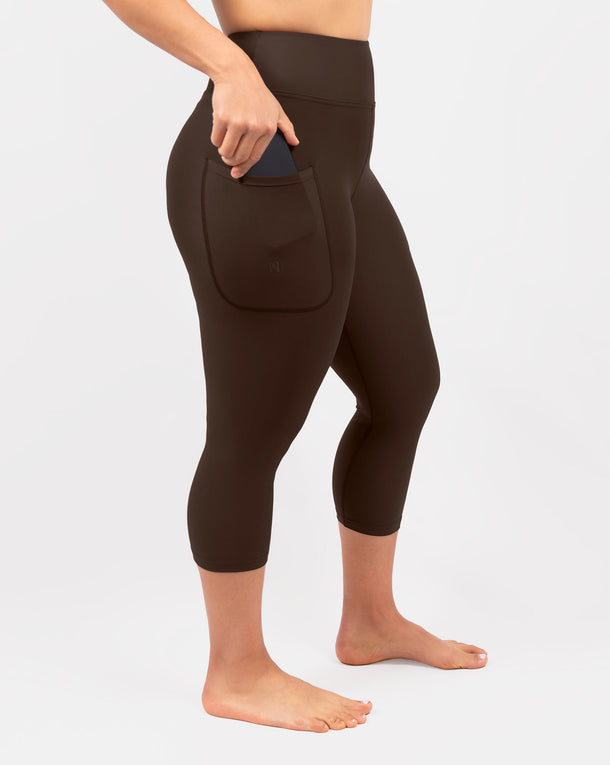 Eva Mocha Brown Compression Capri