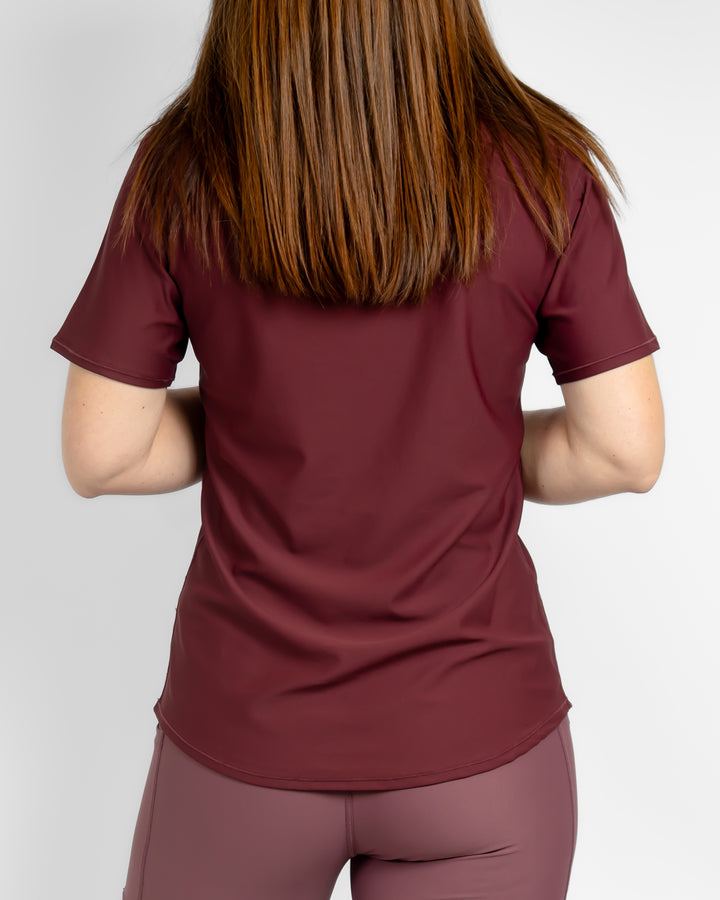 Vigga Fitted Deep Bordeaux T-Shirt