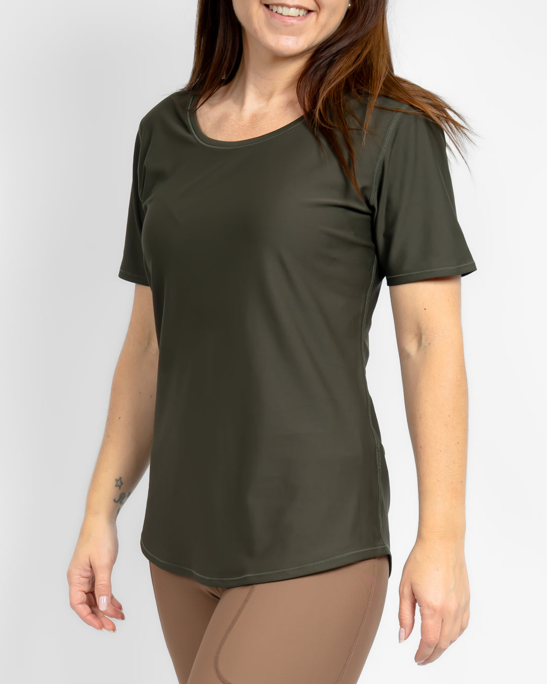 Vigga Fitted Deep Olive T-Shirt