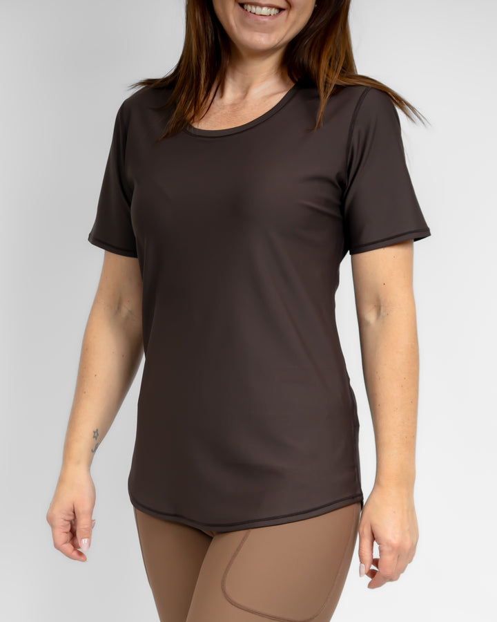 Vigga Fitted Mocha Brown T-Shirt
