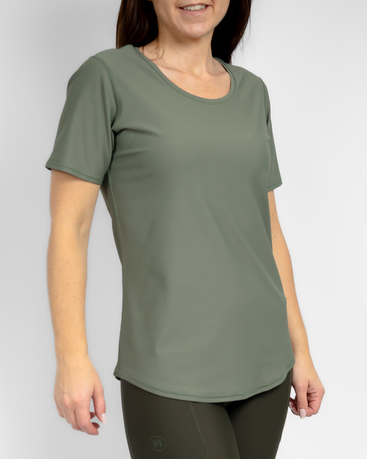 Vigga Fitted Dusty Green T-Shirt