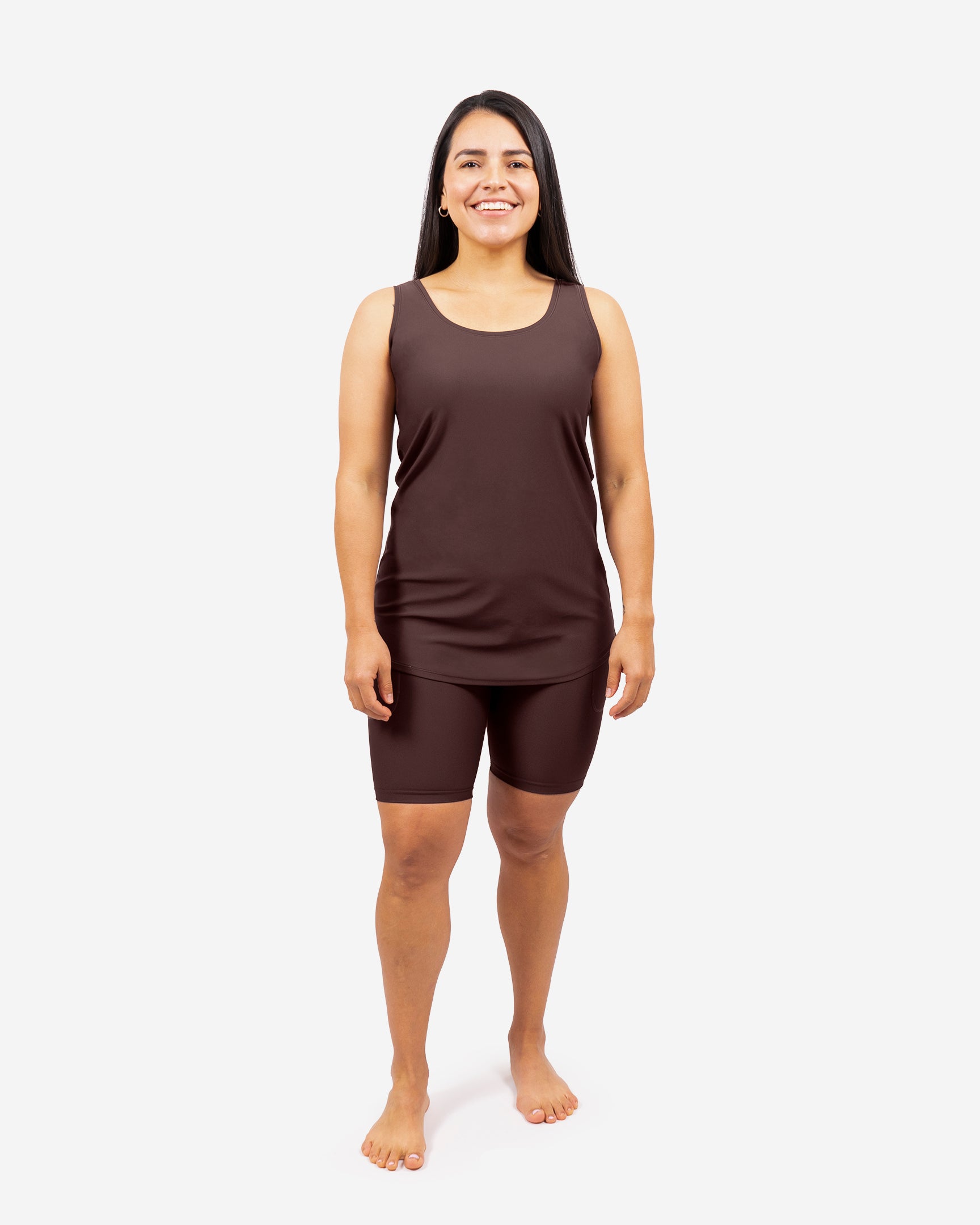 Vigga Fitted Brown Top - Extra Length – Maya Freya
