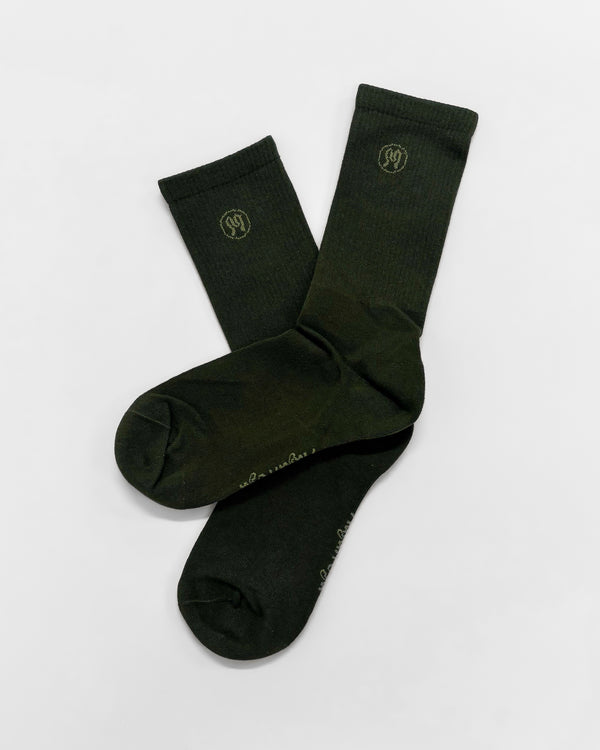 Zoe Deep Olive Socks
