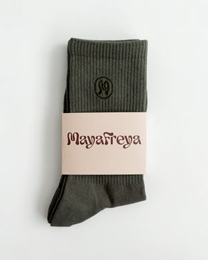 Zoe Dusty Green Socks